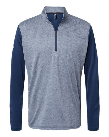 Men's Ultimate365 Heather Block Print Quarter-Zip Pullover