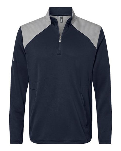 Men's Textured Mixed Media Quarter-Zip Pullover