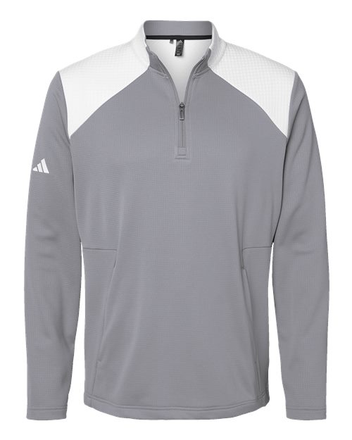 Men's Textured Mixed Media Quarter-Zip Pullover