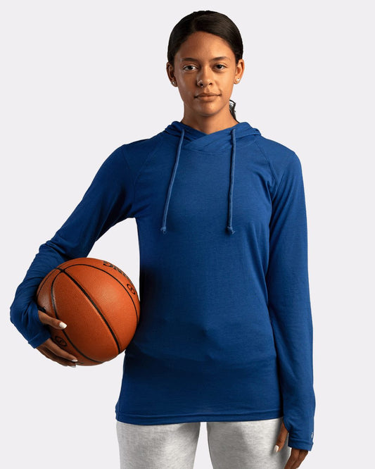 Badger Women's Tri-Blend Surplice Long Sleeve Hooded T-Shirt - 4965