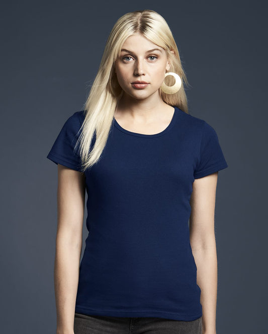 Anvil Women's 1×1 Baby Rib Scoop T-Shirt - 1441