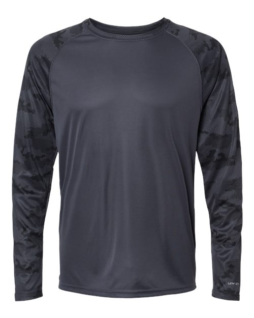 Unisex Cayman Performance Camo Colorblocked Long Sleeve T-Shirt
