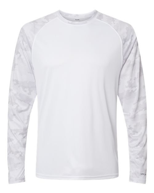 Unisex Cayman Performance Camo Colorblocked Long Sleeve T-Shirt