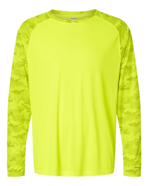 Unisex Cayman Performance Camo Colorblocked Long Sleeve T-Shirt