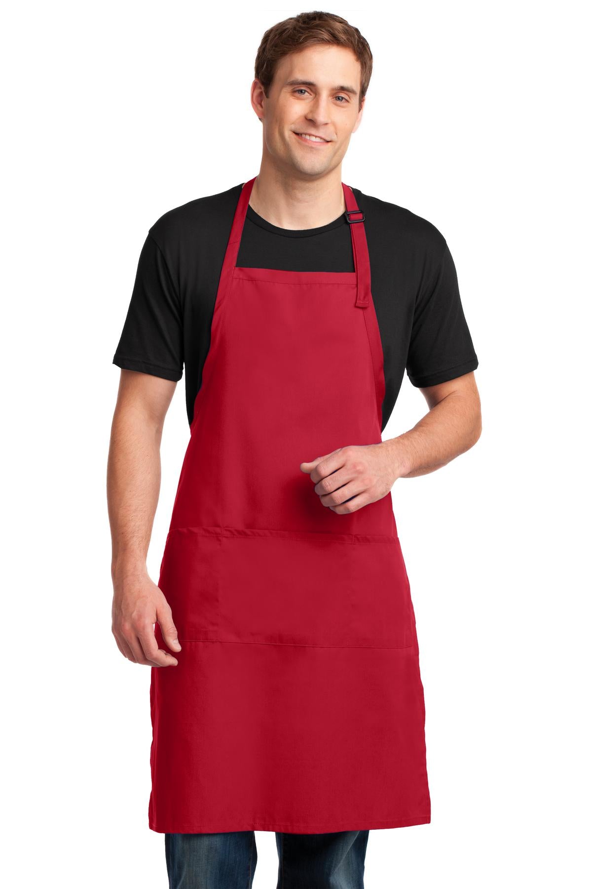 Port Authority? Easy Care Extra Long Bib Apron with Sta