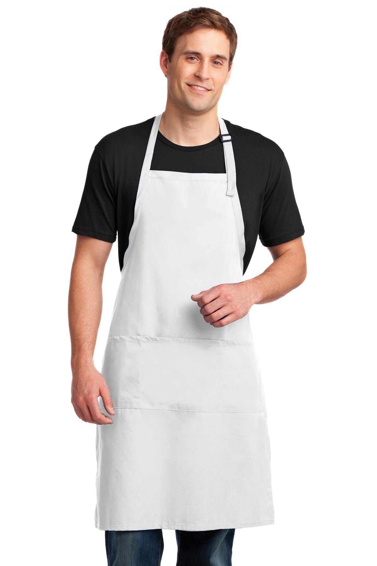 Port Authority? Easy Care Extra Long Bib Apron with Sta