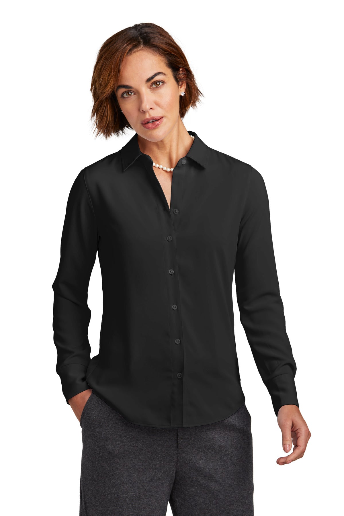 Brooks Brothers? Women's Full-Button Satin Blouse BB180