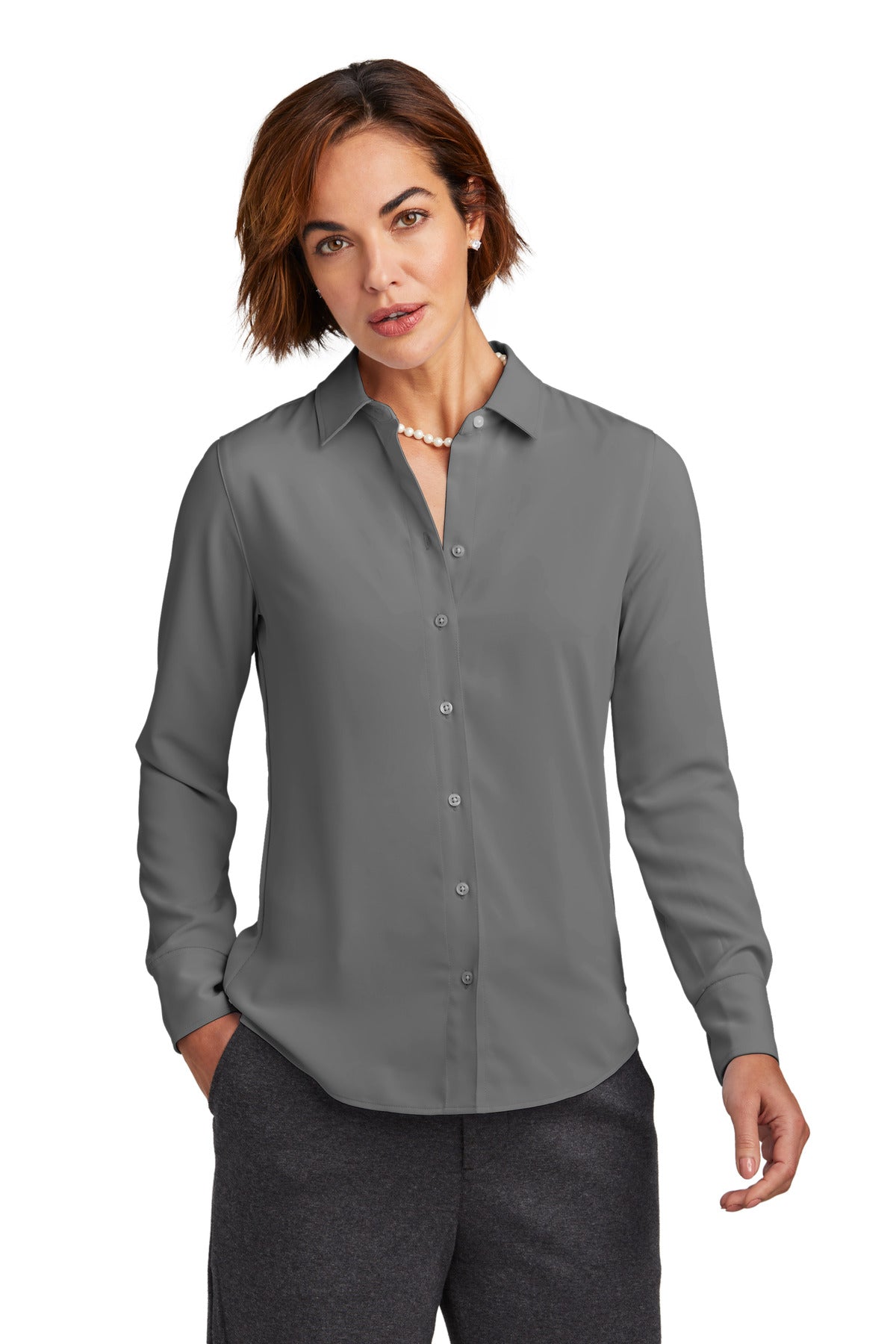 Brooks Brothers? Women's Full-Button Satin Blouse BB180