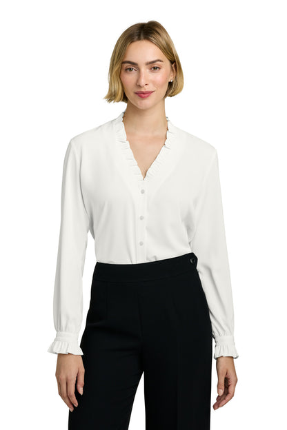 Brooks Brothers® Women's Long Sleeve Ruffle Collar Blouse