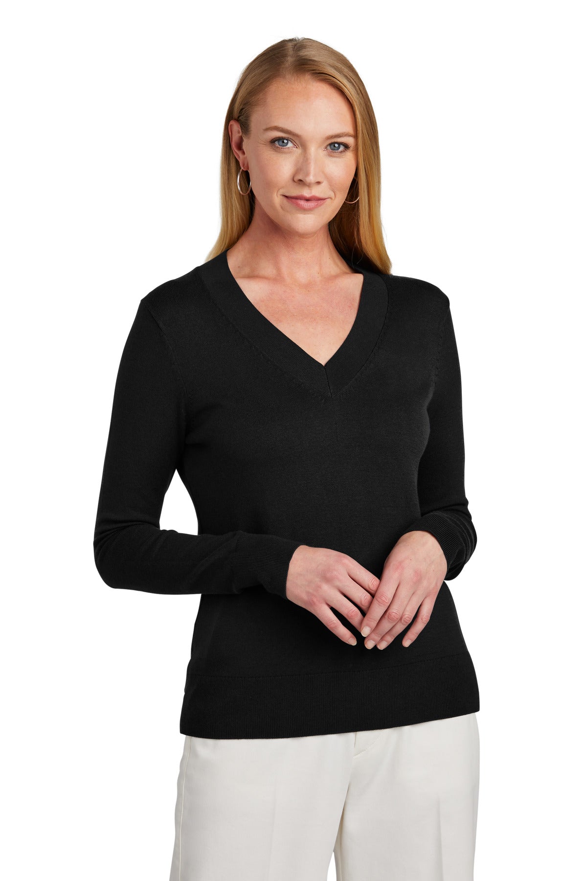 Brooks Brothers? Women's Cotton Stretch V-Neck Sweater