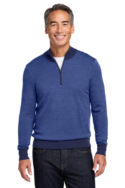Brooks Brothers® Washable Merino Birdseye 1/4-Zip Sweater