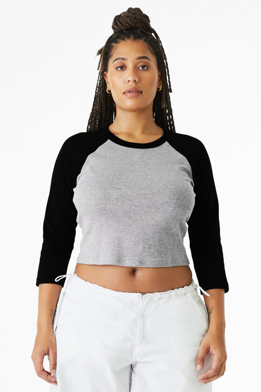 BELLA+CANVAS? Women's Micro Rib 3/4 Raglan Baby Tee BC1