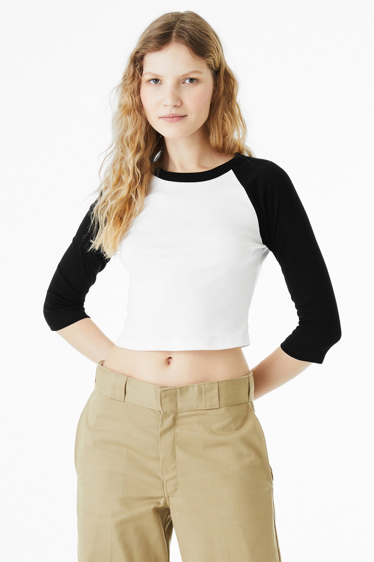 BELLA+CANVAS? Women's Micro Rib 3/4 Raglan Baby Tee BC1