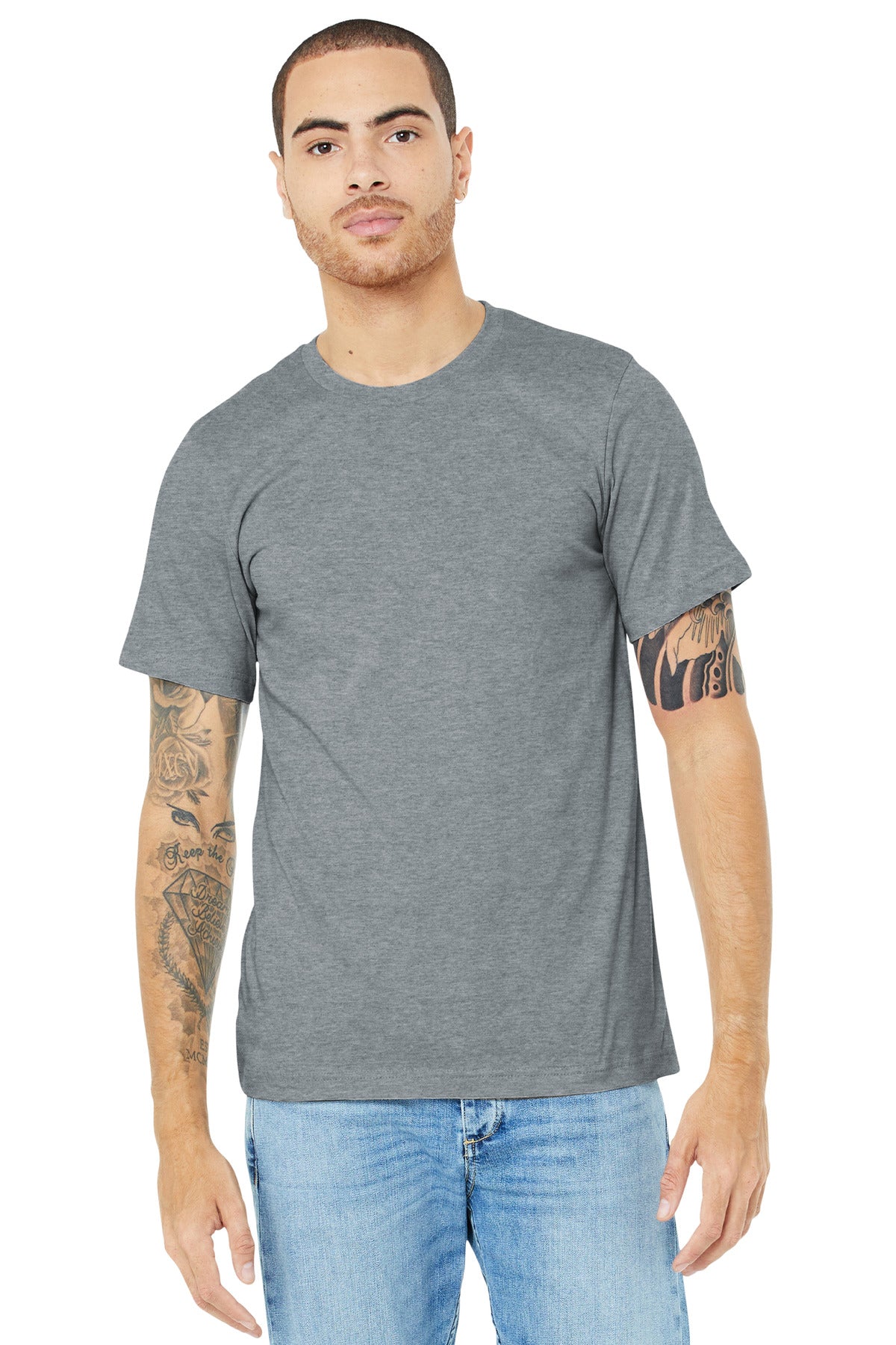 BELLA+CANVAS ? Unisex Heather CVC Short Sleeve Tee. BC3