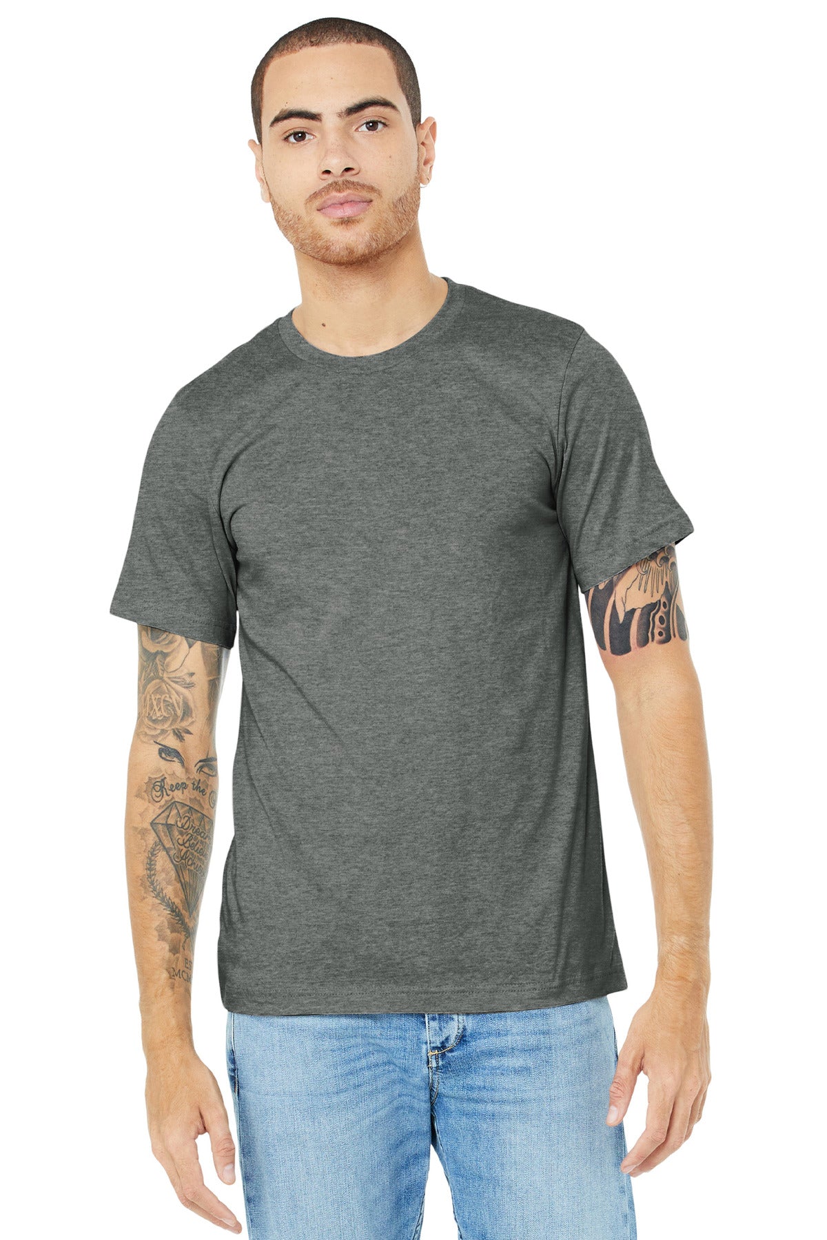 BELLA+CANVAS ? Unisex Heather CVC Short Sleeve Tee. BC3
