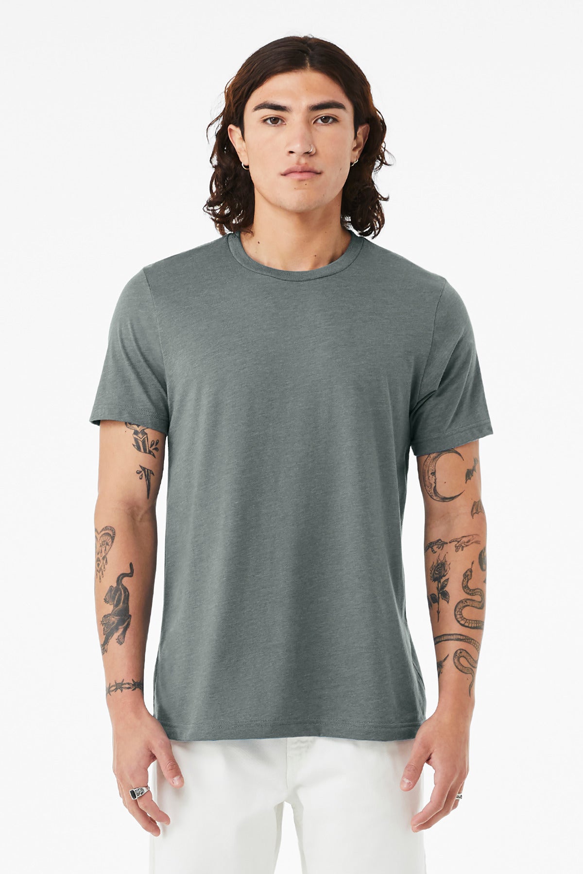 BELLA+CANVAS ? Unisex Heather CVC Short Sleeve Tee. BC3