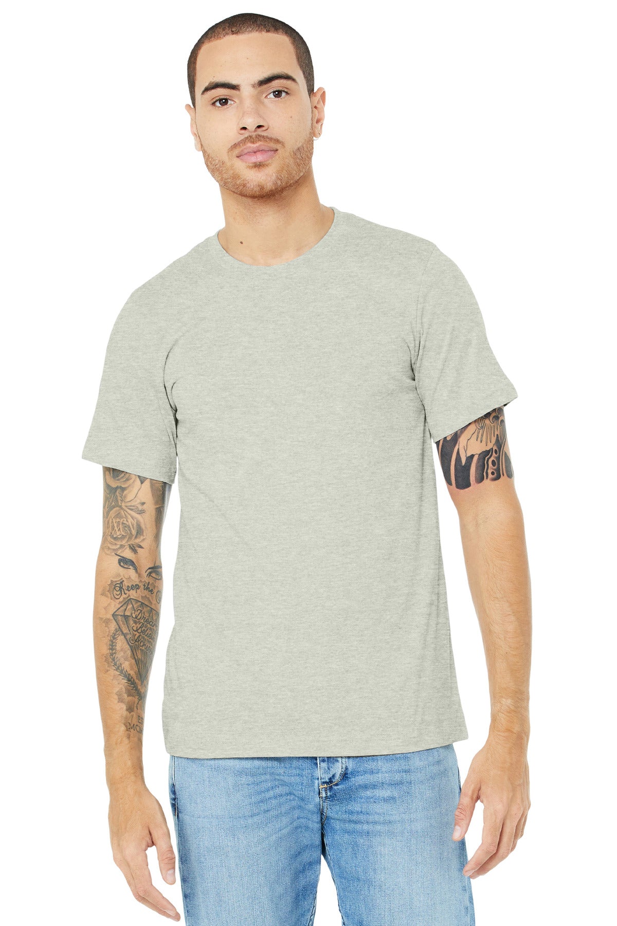 BELLA+CANVAS ? Unisex Heather CVC Short Sleeve Tee. BC3