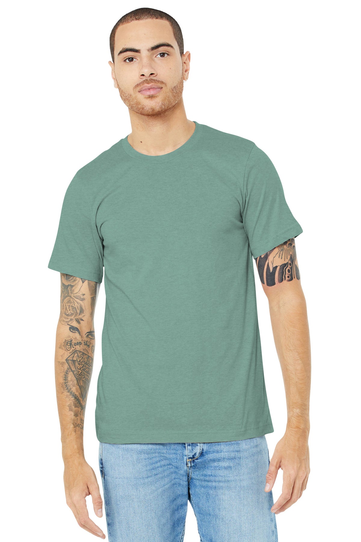 BELLA+CANVAS ? Unisex Heather CVC Short Sleeve Tee. BC3
