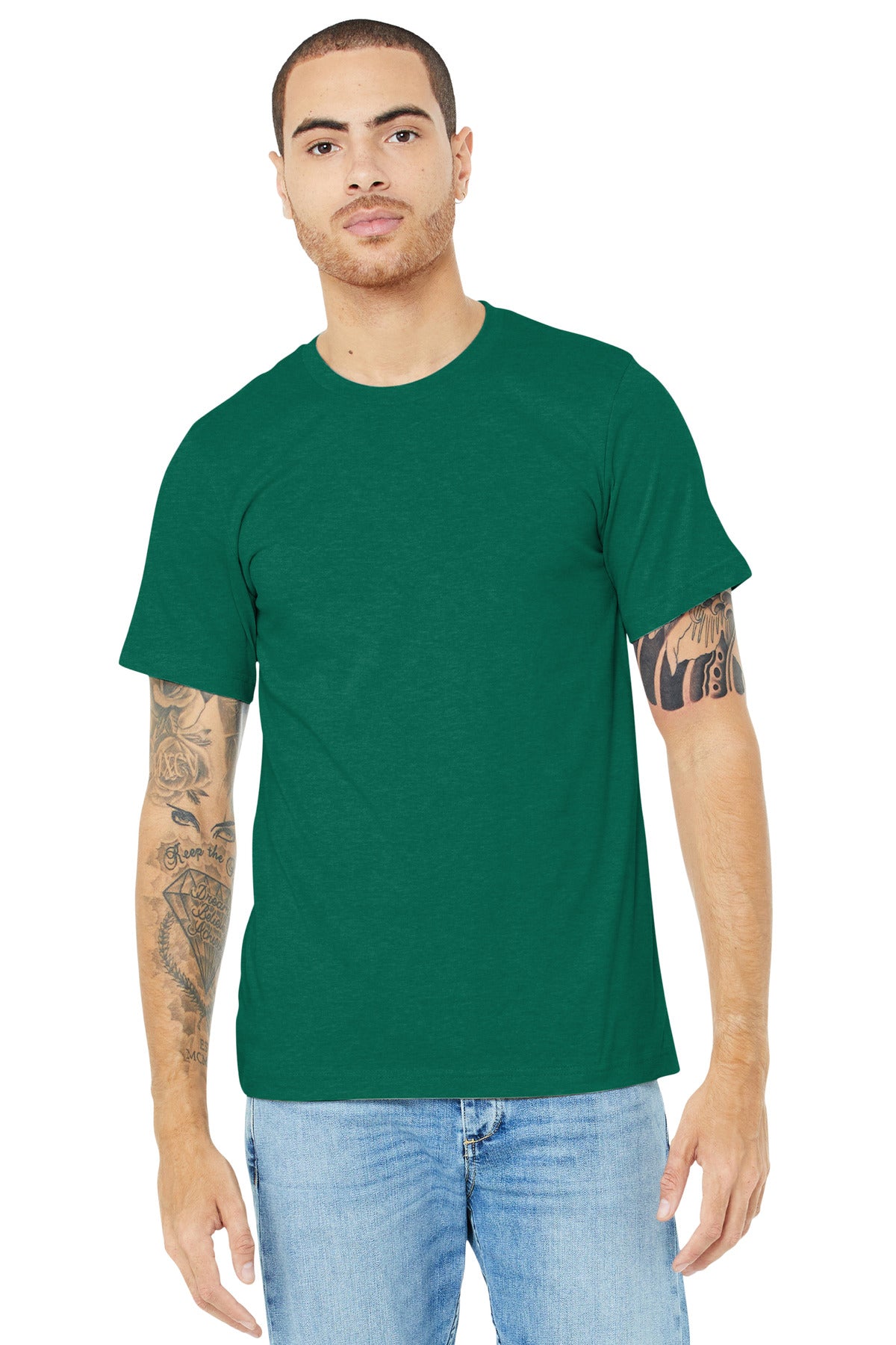 BELLA+CANVAS ? Unisex Heather CVC Short Sleeve Tee. BC3