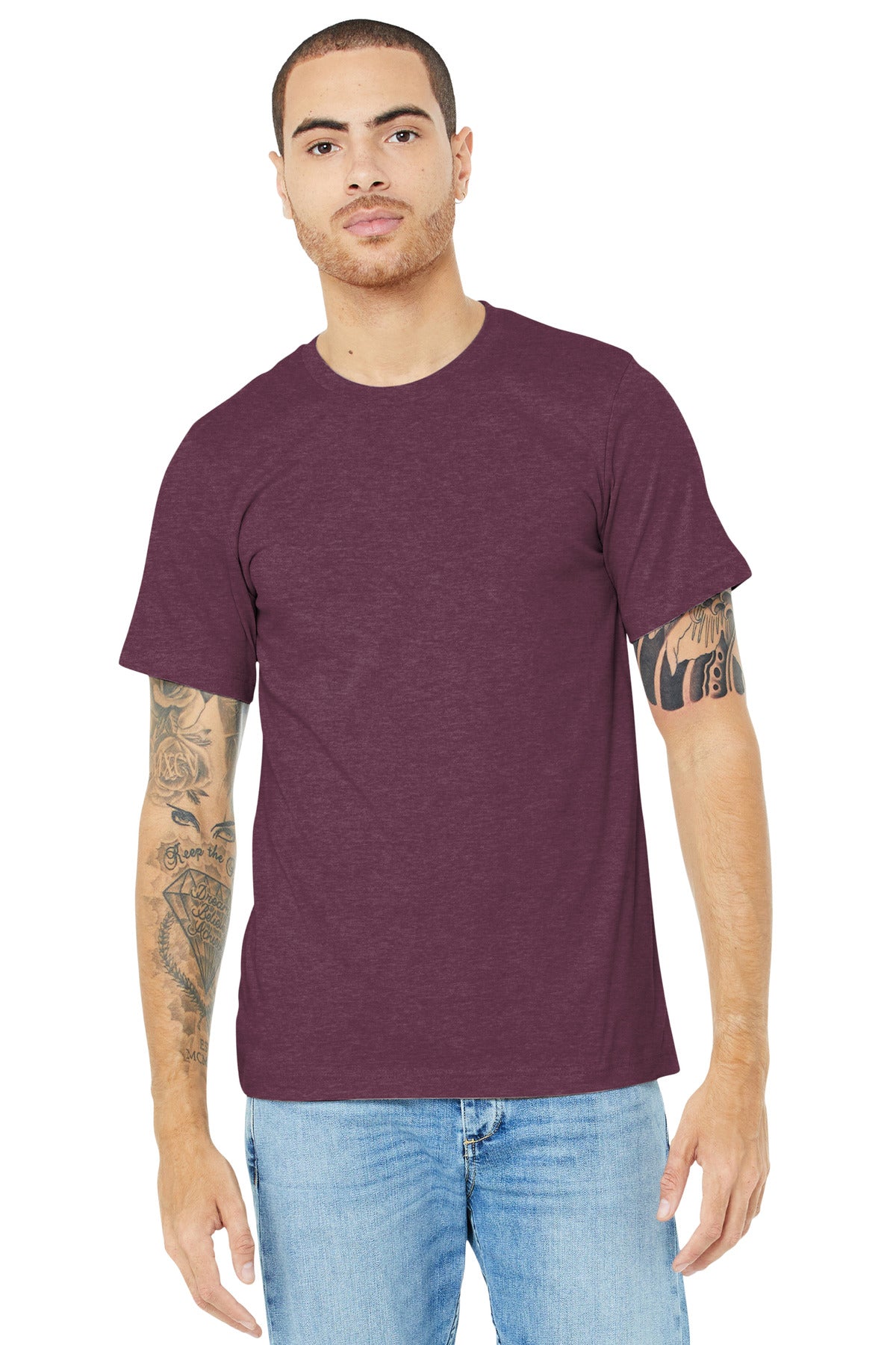 BELLA+CANVAS ? Unisex Heather CVC Short Sleeve Tee. BC3