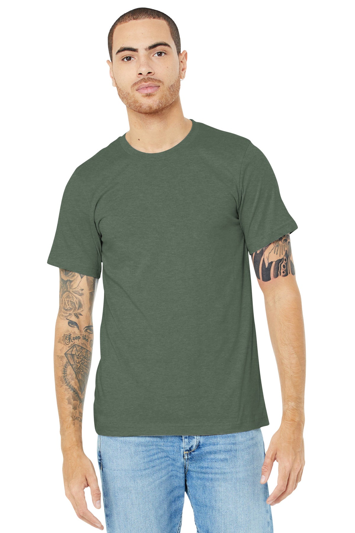 BELLA+CANVAS ? Unisex Heather CVC Short Sleeve Tee. BC3