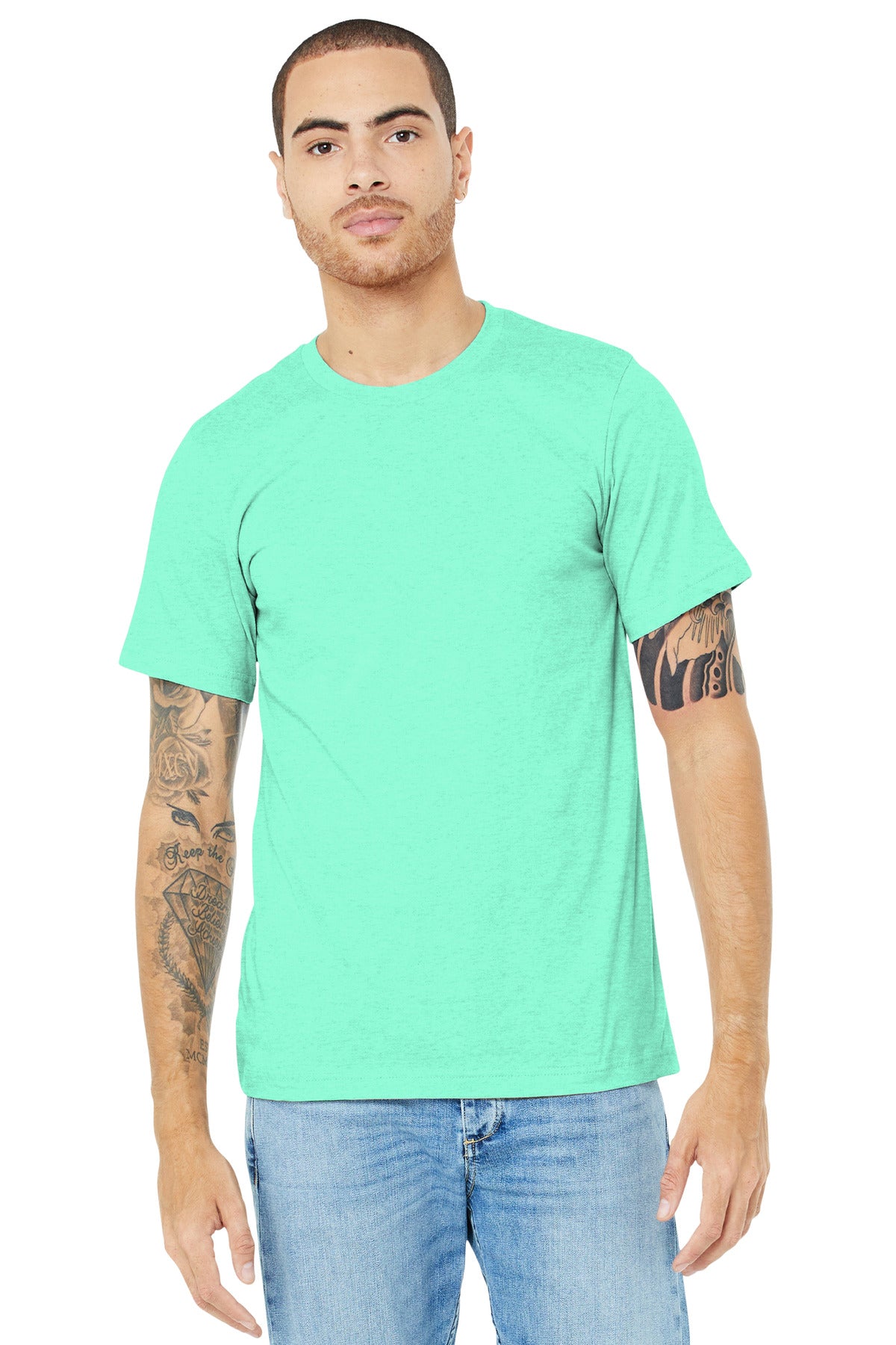 BELLA+CANVAS ? Unisex Heather CVC Short Sleeve Tee. BC3