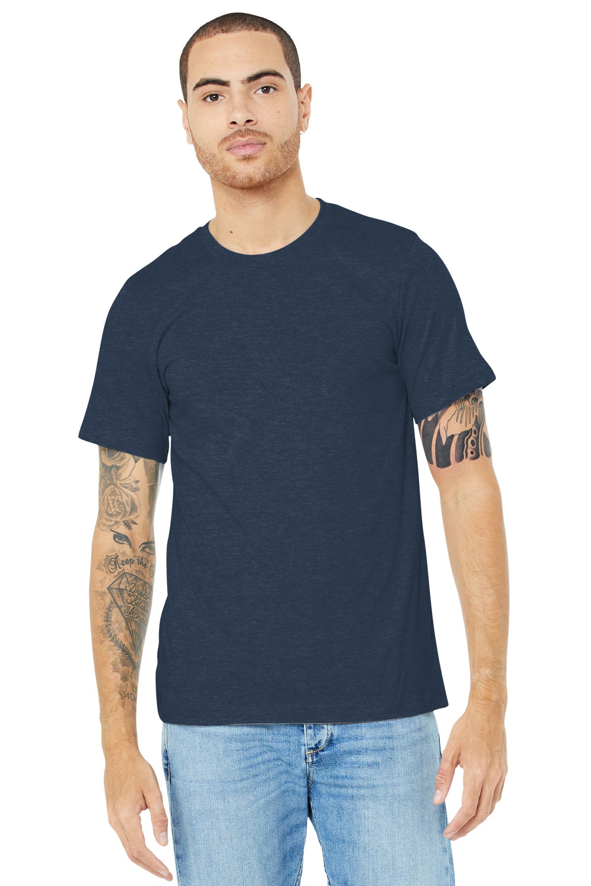 BELLA+CANVAS ? Unisex Heather CVC Short Sleeve Tee. BC3