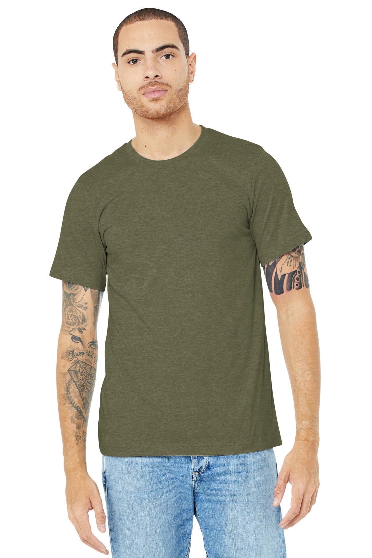BELLA+CANVAS ? Unisex Heather CVC Short Sleeve Tee. BC3