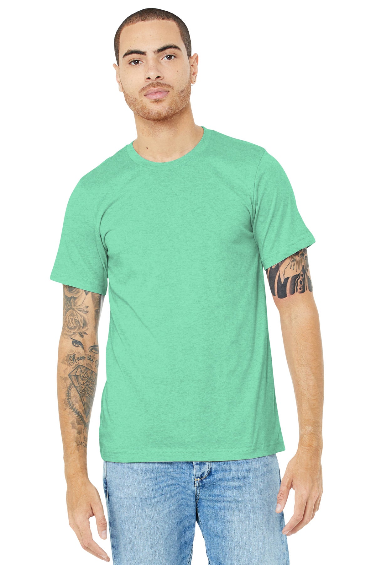 BELLA+CANVAS ? Unisex Heather CVC Short Sleeve Tee. BC3