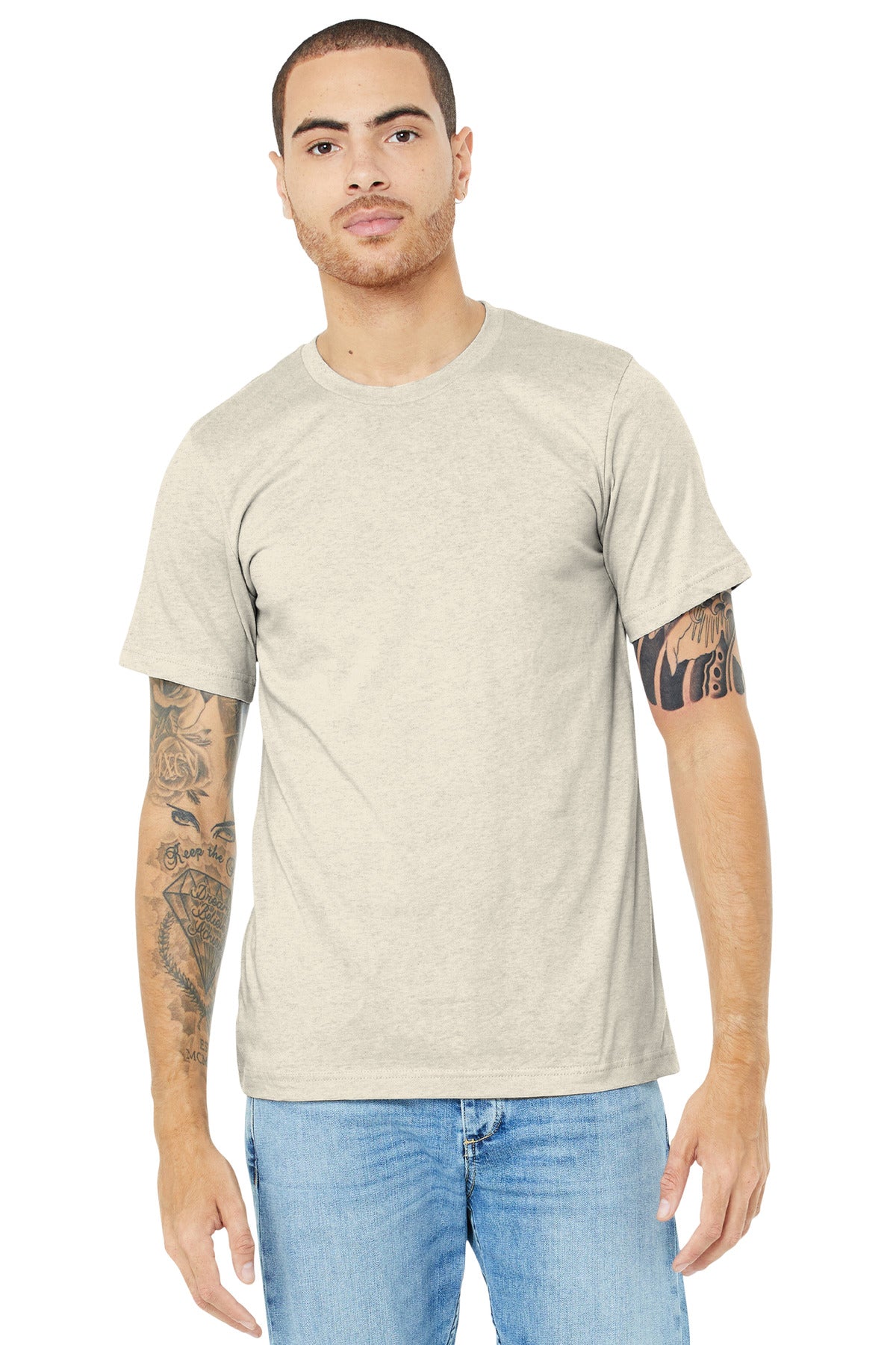 BELLA+CANVAS ? Unisex Heather CVC Short Sleeve Tee. BC3