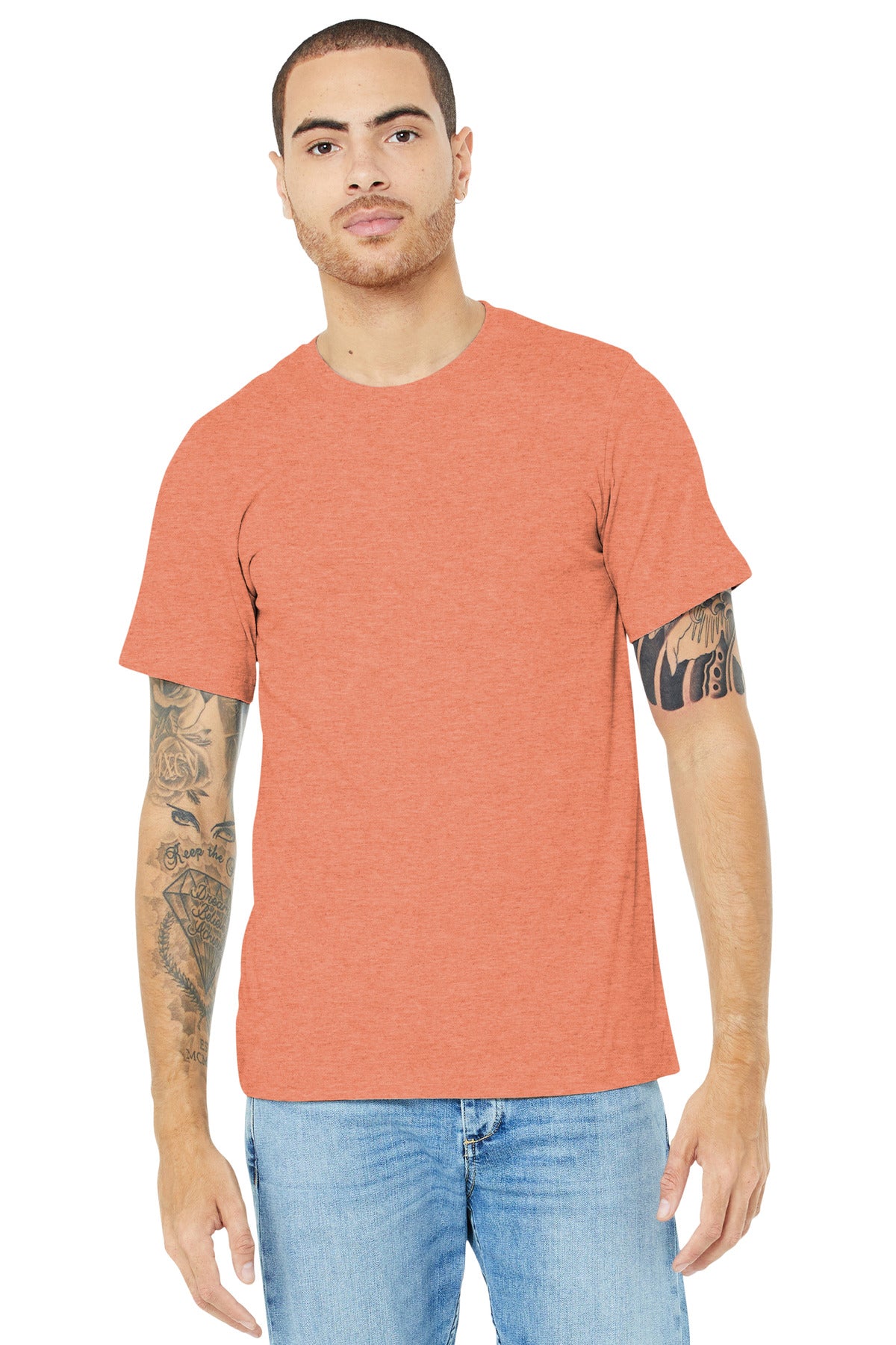 BELLA+CANVAS ? Unisex Heather CVC Short Sleeve Tee. BC3