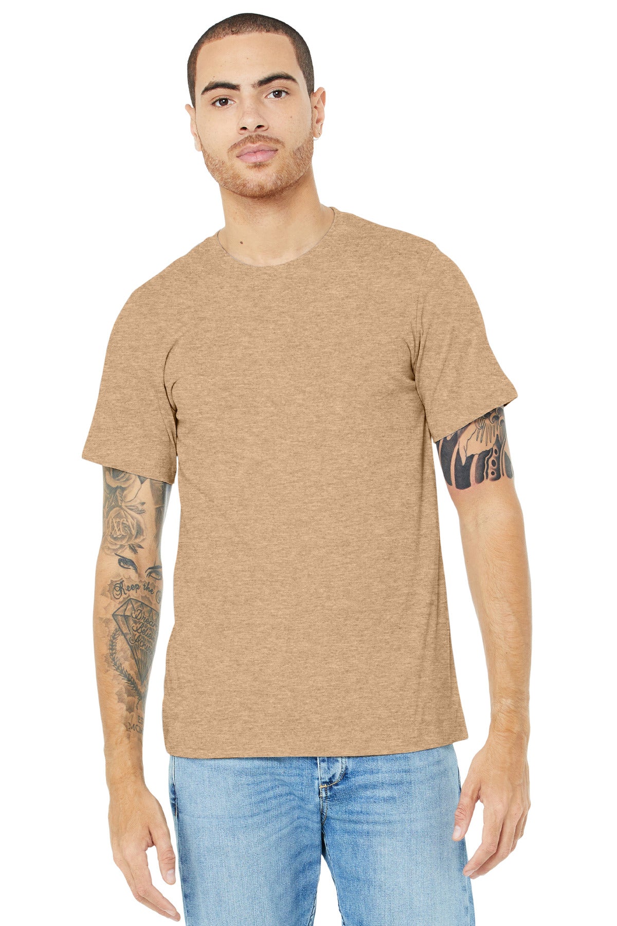 BELLA+CANVAS ? Unisex Heather CVC Short Sleeve Tee. BC3