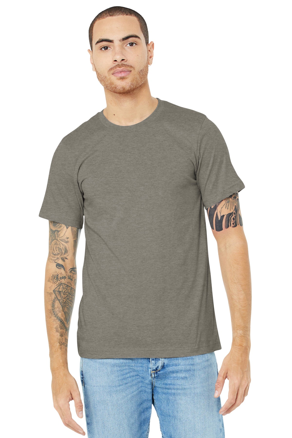 BELLA+CANVAS ? Unisex Heather CVC Short Sleeve Tee. BC3