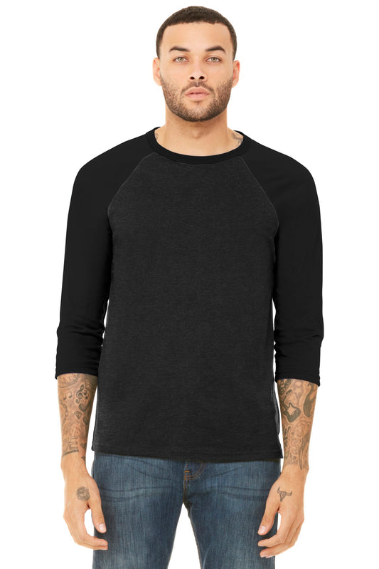 BELLA+CANVAS ? Unisex 3/4-Sleeve Baseball Tee. BC3200