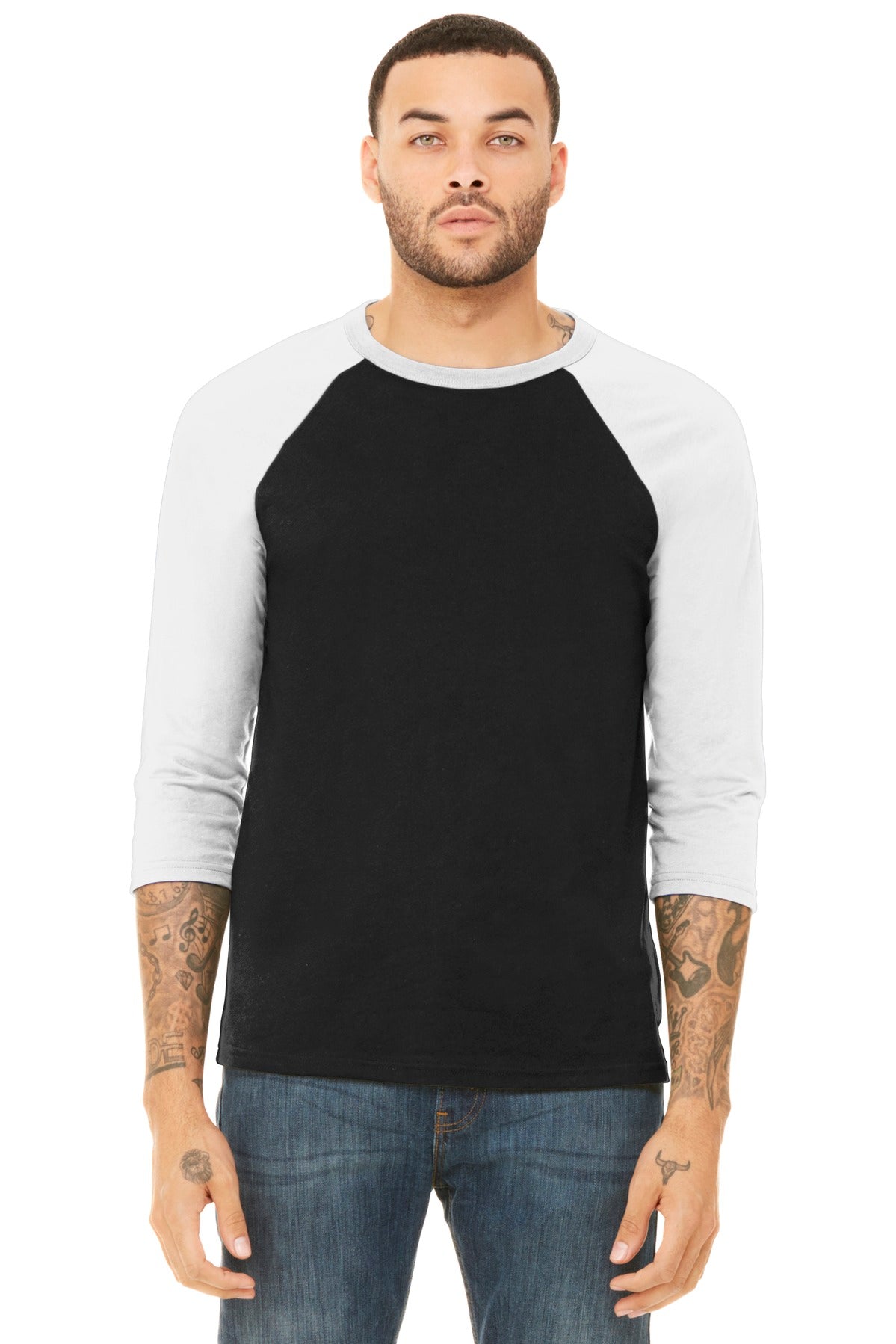 BELLA+CANVAS ? Unisex 3/4-Sleeve Baseball Tee. BC3200