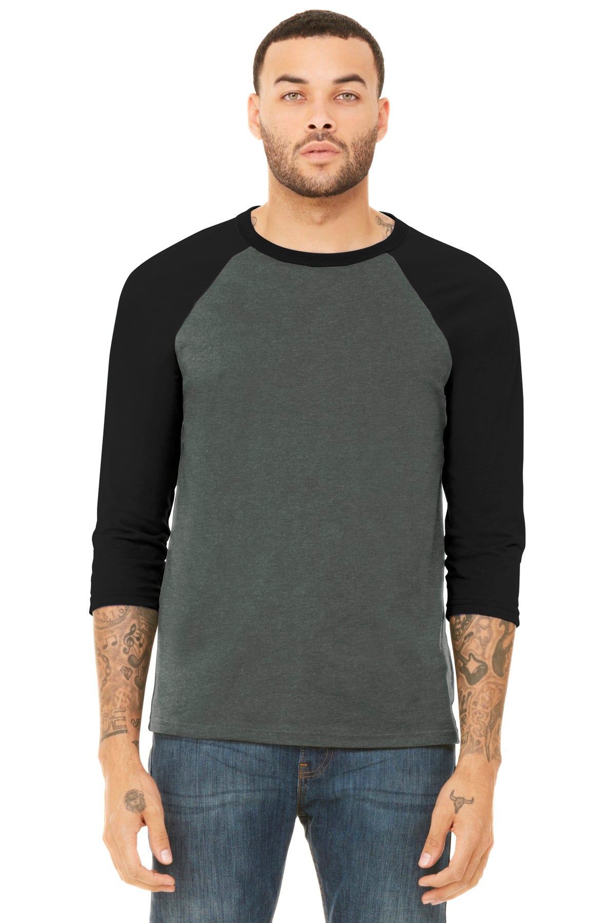 BELLA+CANVAS ? Unisex 3/4-Sleeve Baseball Tee. BC3200