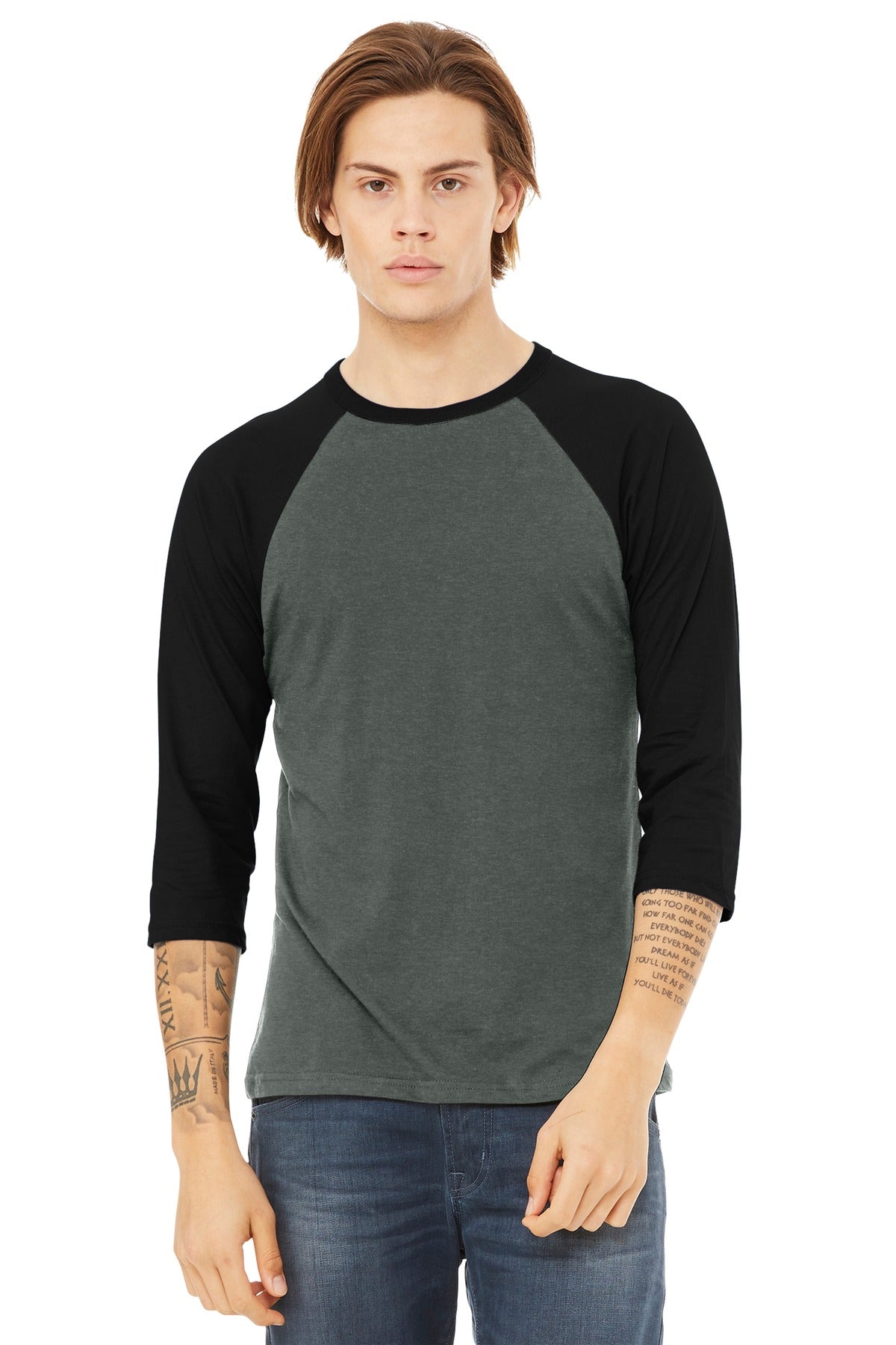 BELLA+CANVAS ® Unisex 3/4-Sleeve Baseball Tee
