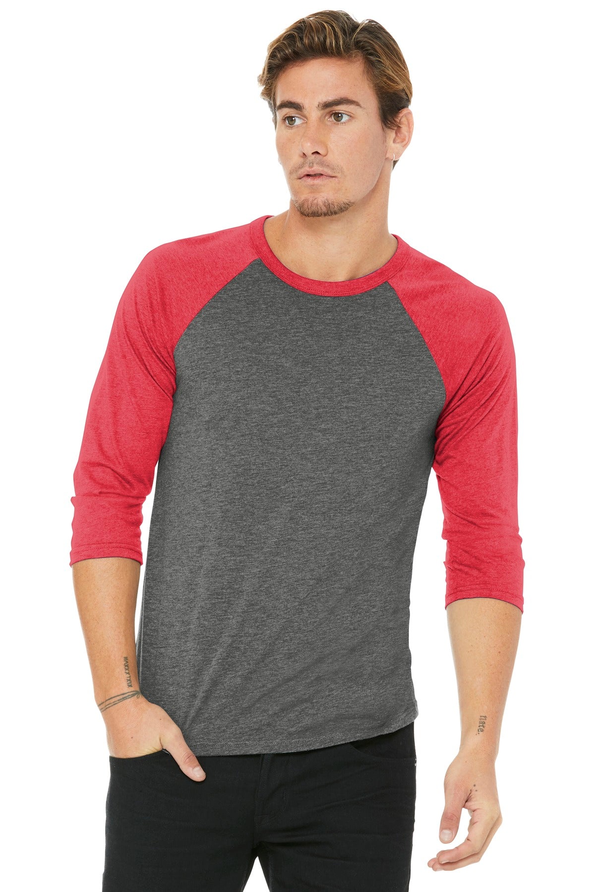BELLA+CANVAS ? Unisex 3/4-Sleeve Baseball Tee. BC3200