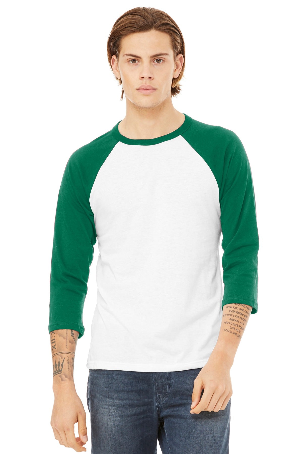 BELLA+CANVAS ® Unisex 3/4-Sleeve Baseball Tee