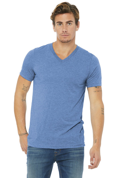BELLA+CANVAS ? Unisex Triblend Short Sleeve V-Neck Te.
