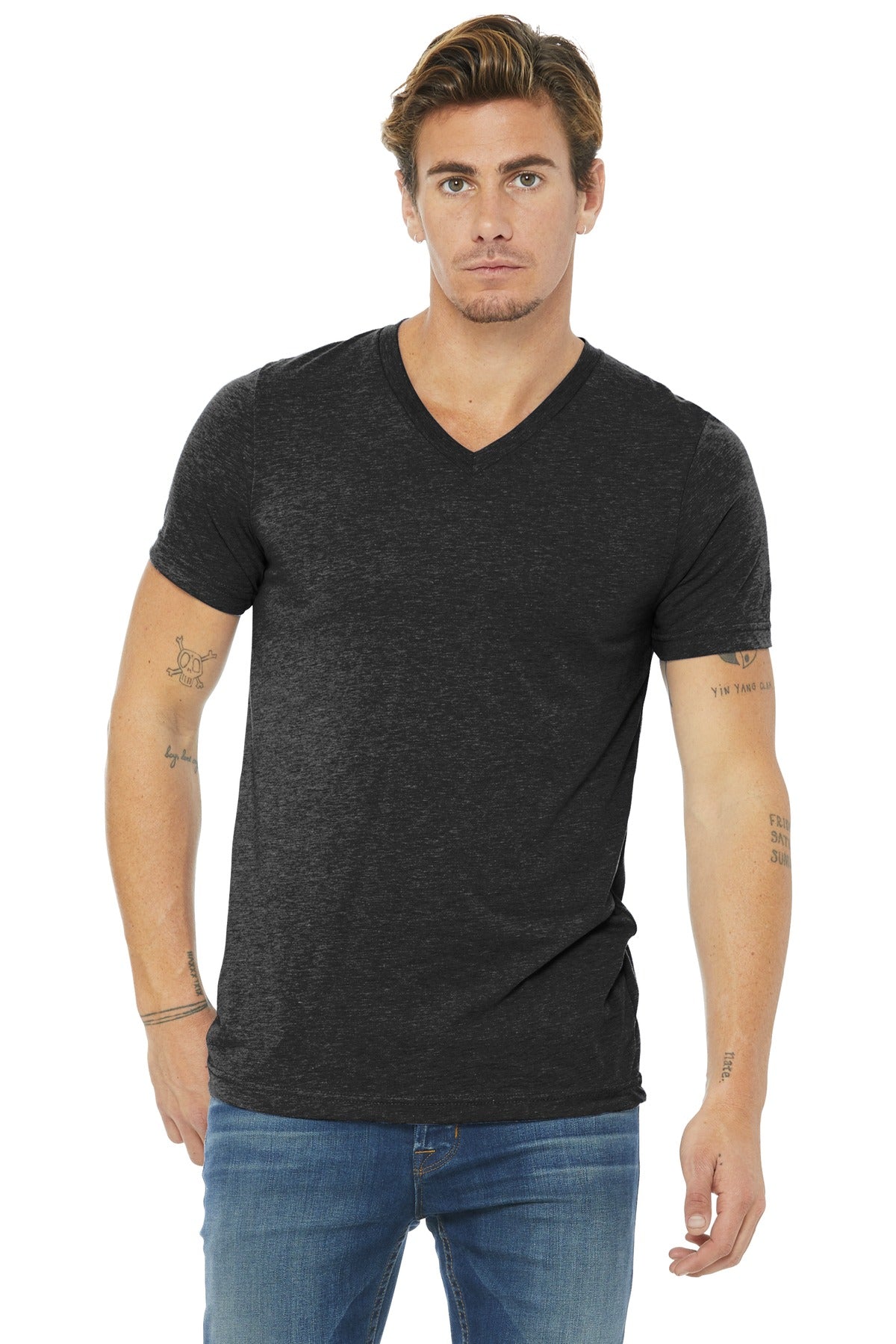 BELLA+CANVAS ? Unisex Triblend Short Sleeve V-Neck Te.