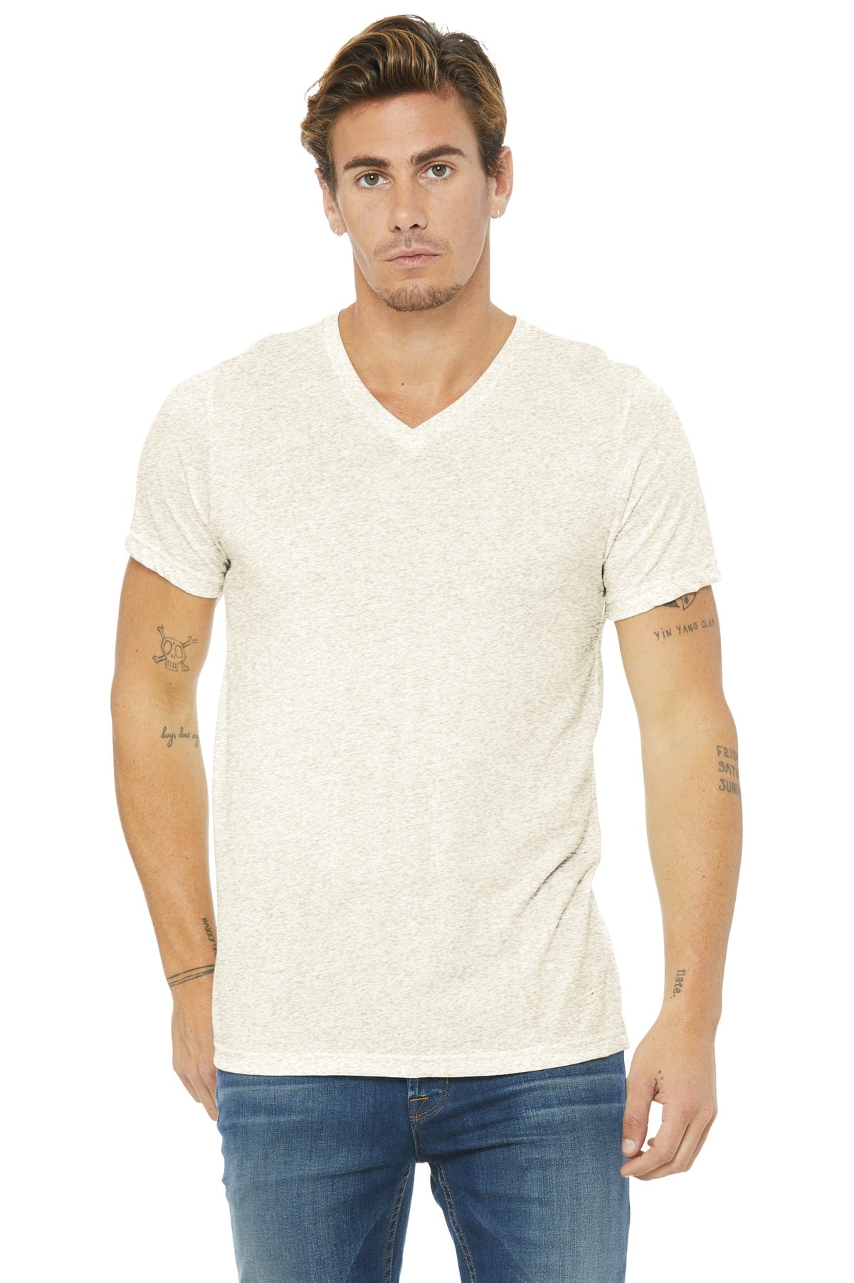 BELLA+CANVAS ? Unisex Triblend Short Sleeve V-Neck Te.
