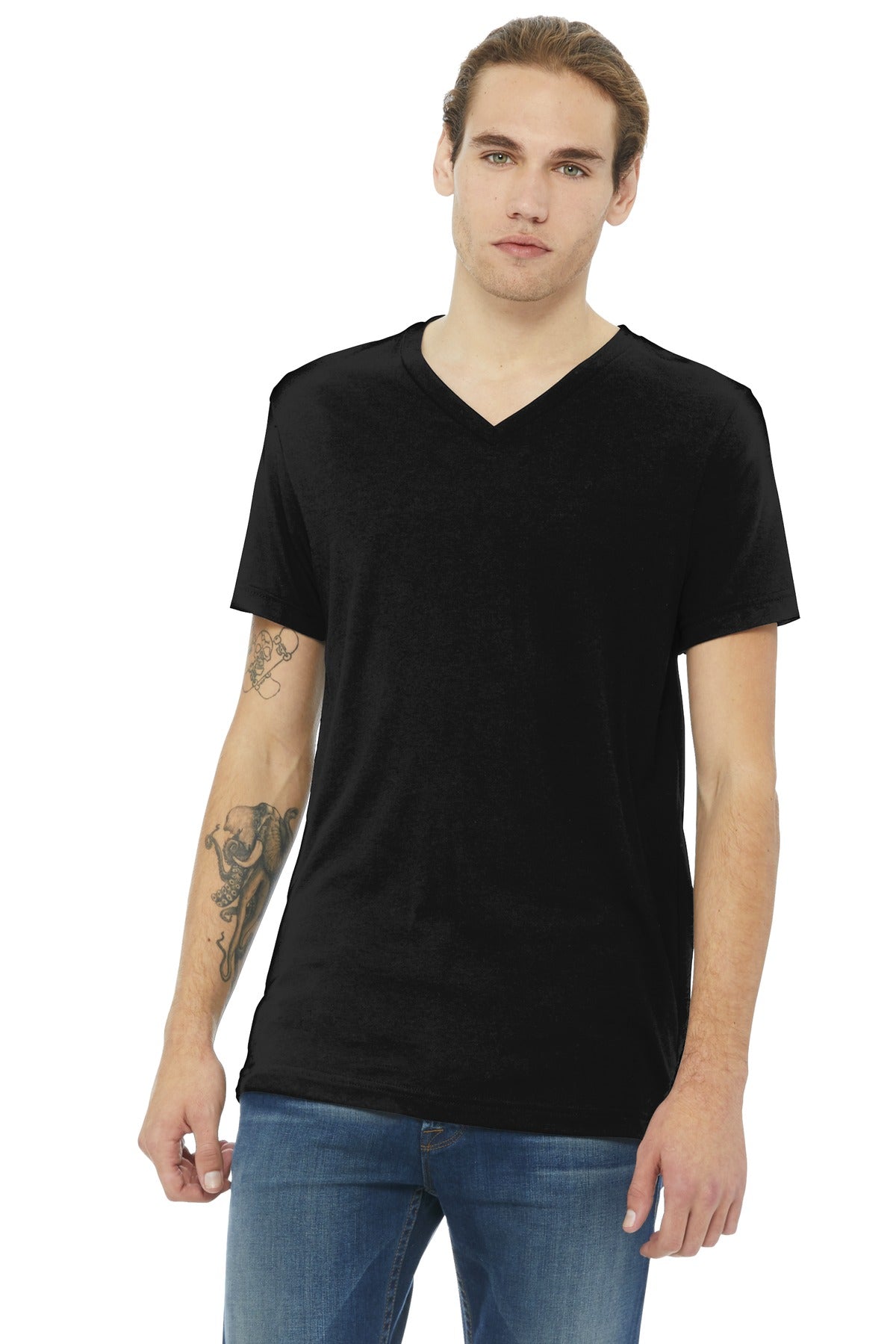 BELLA+CANVAS ? Unisex Triblend Short Sleeve V-Neck Te.
