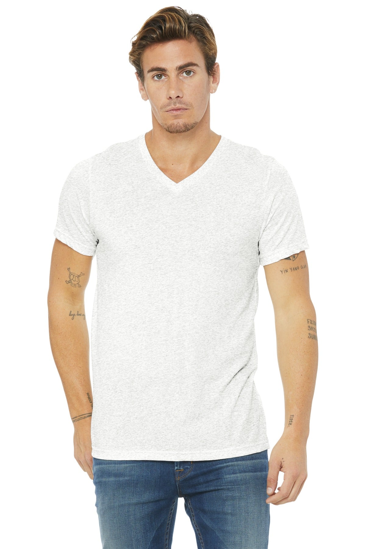 BELLA+CANVAS ? Unisex Triblend Short Sleeve V-Neck Te.
