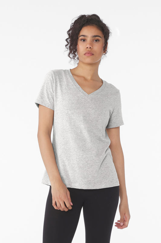 BELLA+CANVAS? Women's Relaxed Heather CVC V-Neck Tee BC
