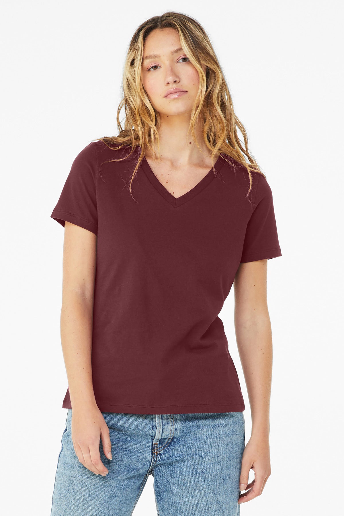 BELLA+CANVAS ? Women's Relaxed Jersey Short Sleeve V-Ne