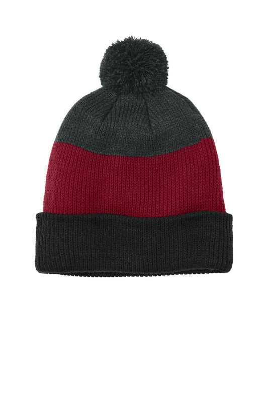 Port Authority? Cozy Striped Pom Beanie C979