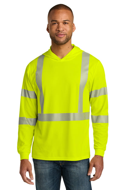 CornerStone® ANSI 107 Class 3 Long Sleeve Segmented Tape Hooded Tee