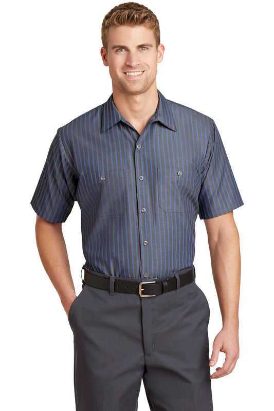 Red Kap? Short Sleeve Striped Industrial Work Shirt.  C