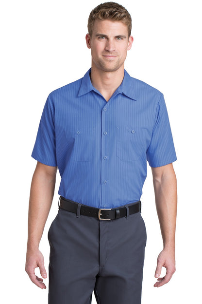 Red Kap? Short Sleeve Striped Industrial Work Shirt.  C